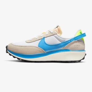 New Men’s Nike Waffle Debut White/University Blue Shoes, Size 9.5, NWB